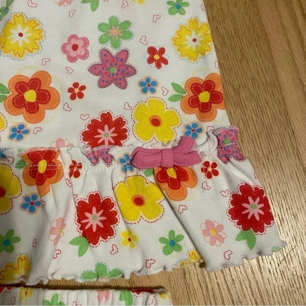 Vintage Disney Winnie the Pooh Dress NEW 12 Months 90s Floral White Pink Yellow